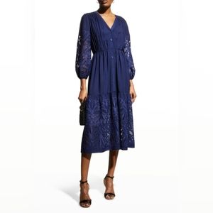 Shoshanna Nessa V-Neck Evelet Dress